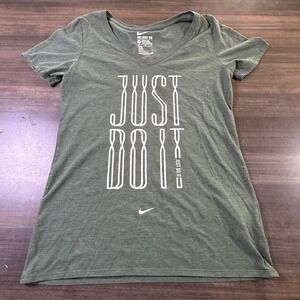 Nike Just Do‎ It Tee Athletic Cut V-Neck Short Sleeve Top Medium